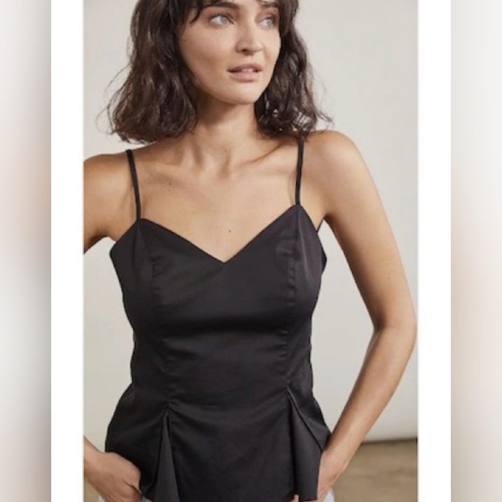 Elizabeth And James Black Peplum Top XS